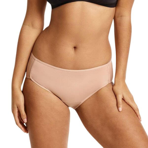 Love Luna Majtki menstruacyjne MIDI BRIEF beżowe, lekkie krwawienie