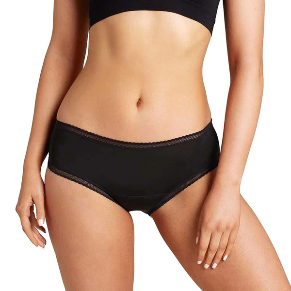 Love Luna majtki menstruacyjne BIKINI BRIEF czarne, lekkie krwawienie