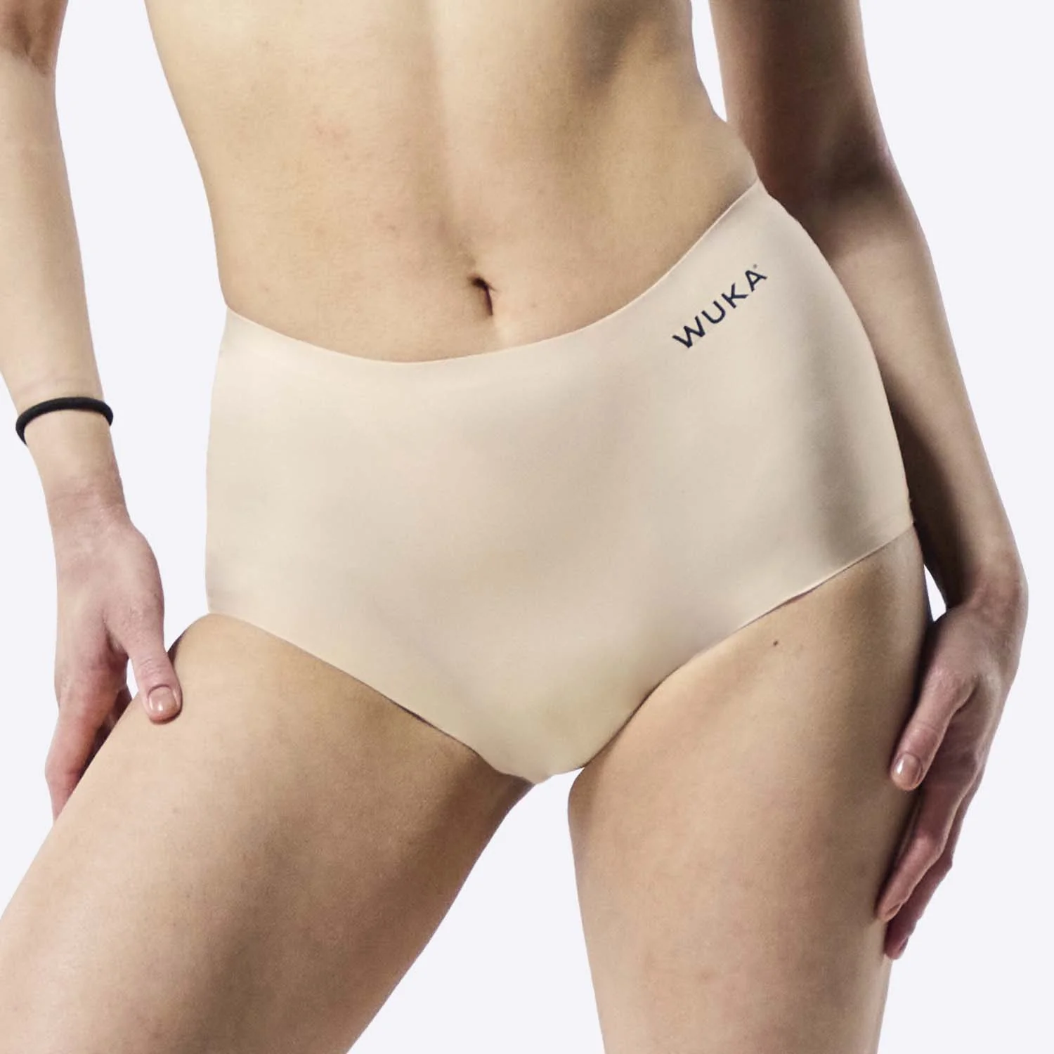 WUKA Majtki menstruacyjne Stretch Boxer Short, Light Nude, obfite krwawienie
