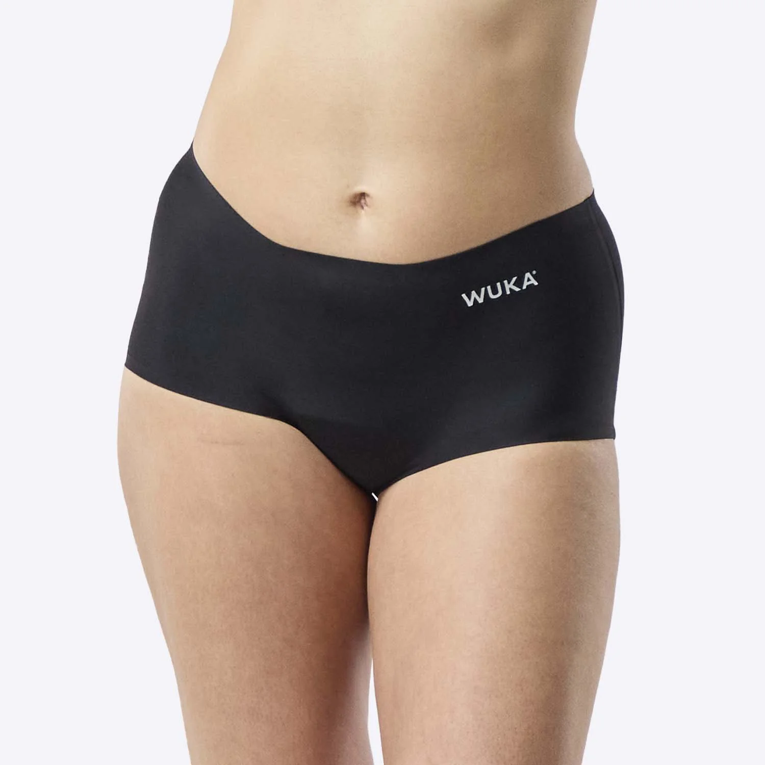 WUKA Majtki menstruacyjne dla nastolatki Teen Boxer Stretch, czarne, obfite krwawienie