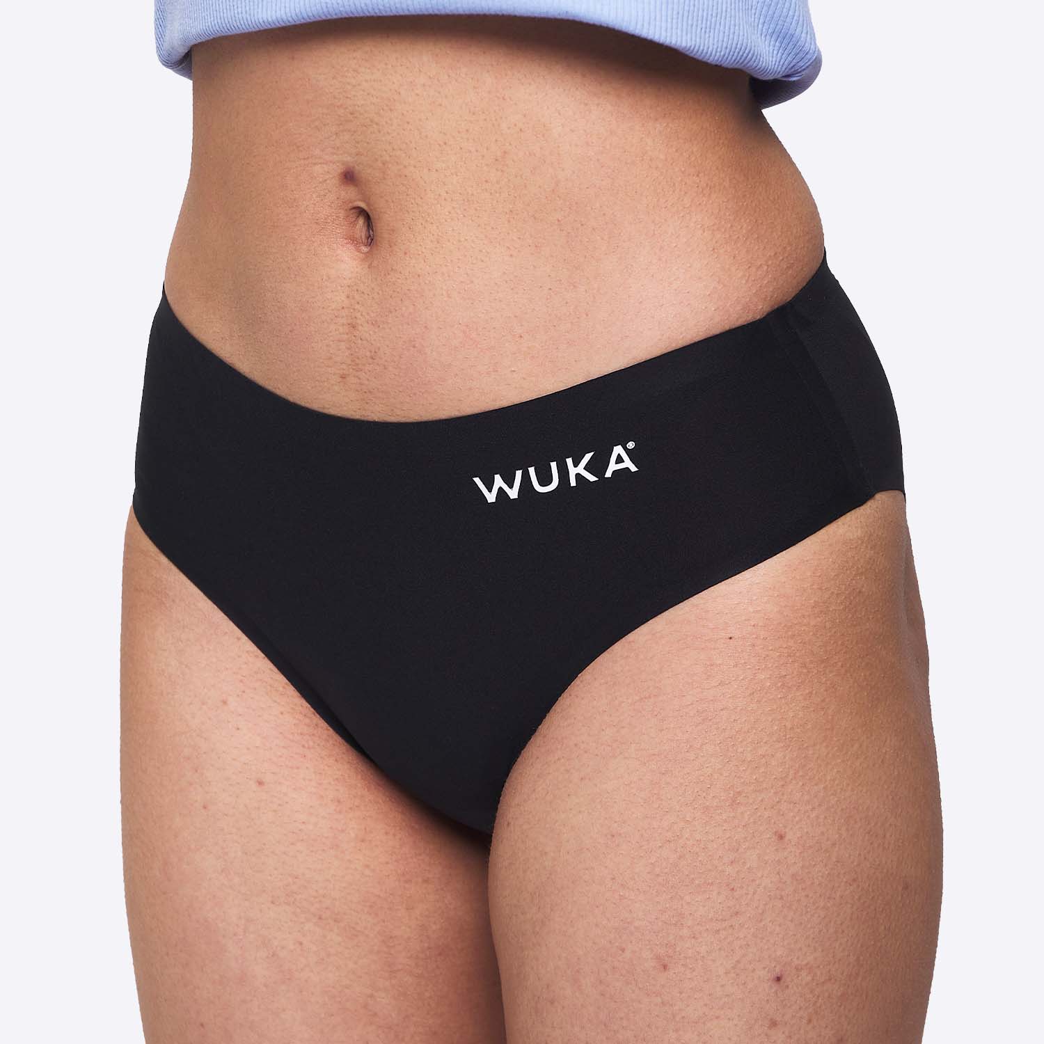 WUKA Majtki menstruacyjne dla nastolatki Teen Stretch Seamless, czarne, super obfite krwawienie