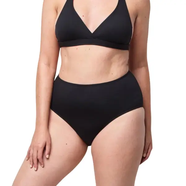 WUKA Kąpielowe majtki menstruacyjne SWIM HIGH, czarne, lekkie krwawienie